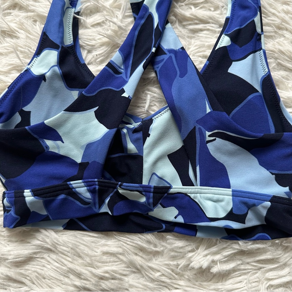 Offline By Aerie Blue Ruched Activewear Sports Bra Size S New With Tags - Picture 9 of 10